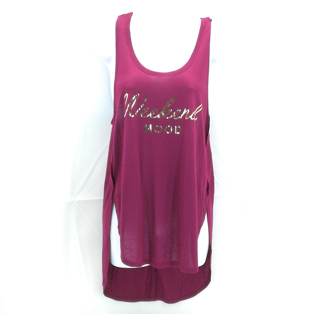 Popular Sports Women's Wine "Weekend Mood" Tank Top Size M